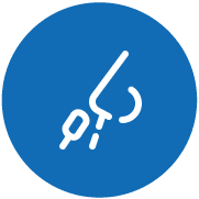 Icons on circles_Blue - Covid testing