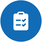 Icons on circles_Blue - covid questionnaire
