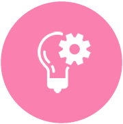 Icons on circles_Pink - Content Management