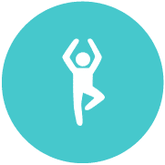 Icons on circles_Teal - wellness challenges