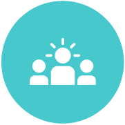 Icons on circles_Teal - wellness coaching