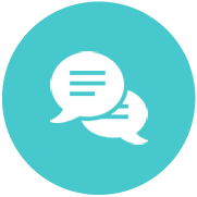 Icons on circles_Teal -wellness communication